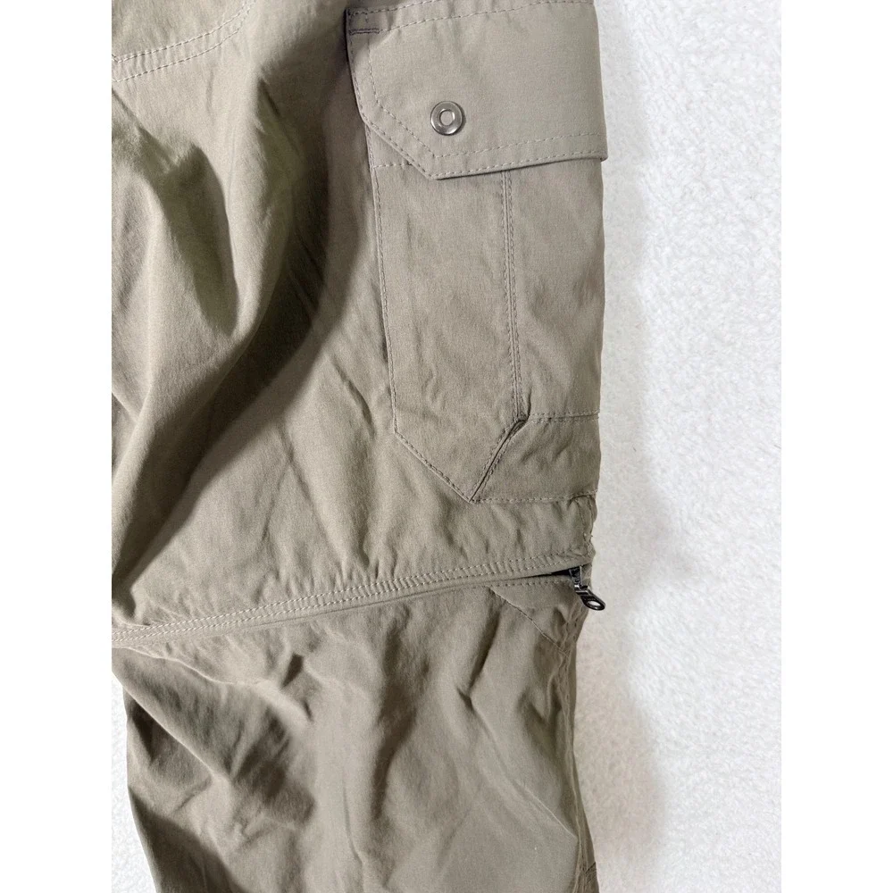 Kuhl Renegade Cargo Convertible Pants‎ Khaki Tan Stealth Zip Hiking Mens 35.5x30